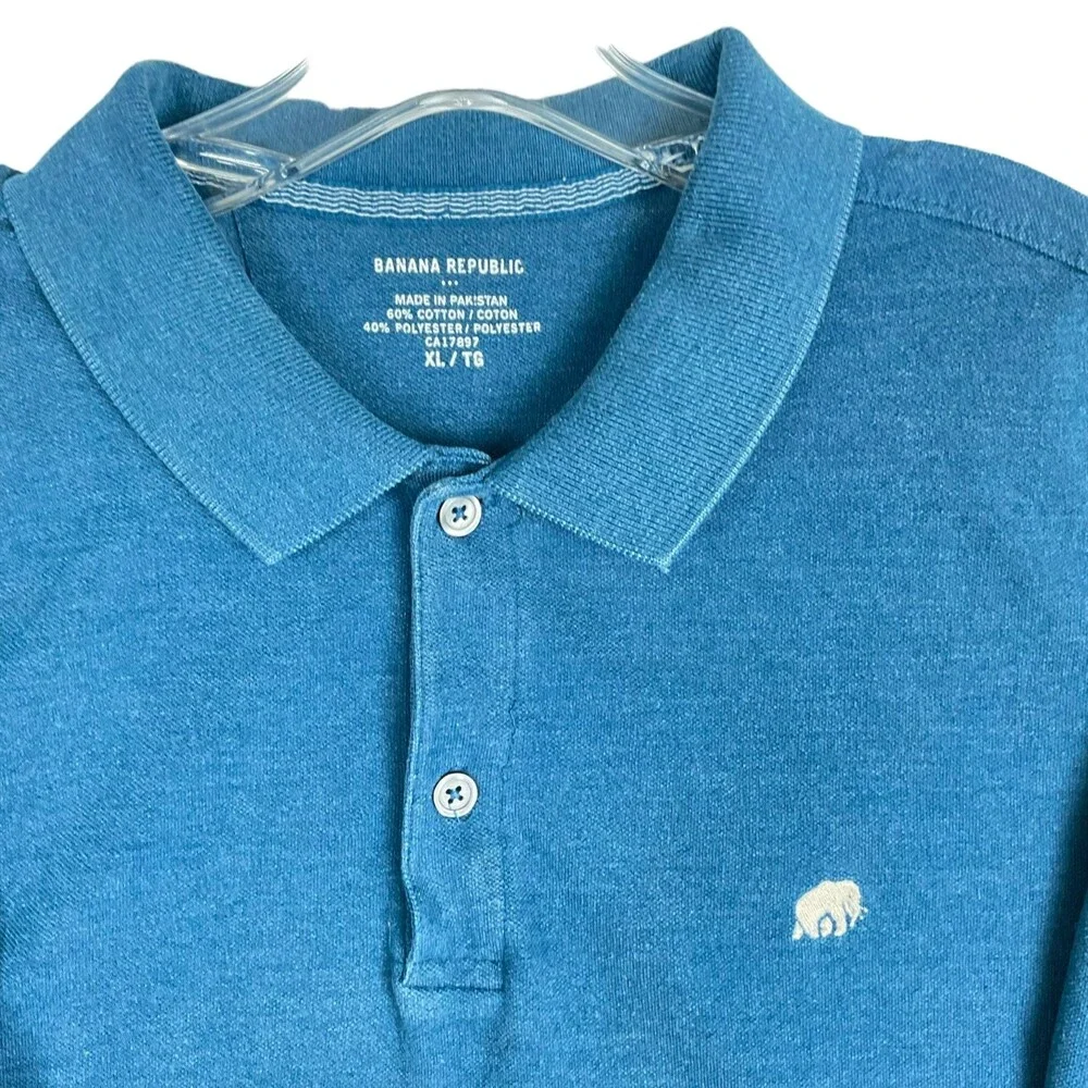 Banana Republic Men’s XL Blue Polo Shirt Short Sleeve Cotton Casual Lightweight